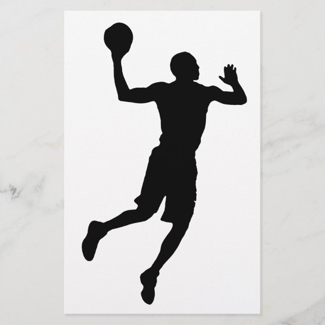 Pop Art Basketball Player Silhouette Briefpapier (Vorderseite)