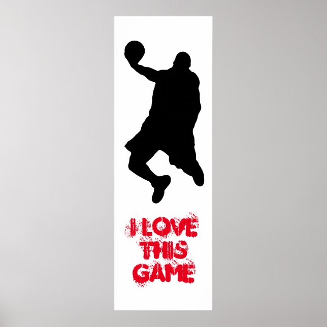 Pop Art Basketball Player Silhouette Doster Poster (Vorne)