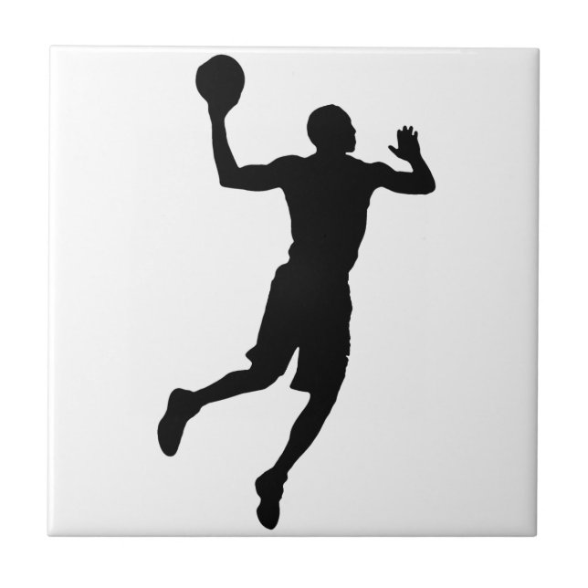 Pop Art Basketball Player Silhouette Fliese (Vorderseite)