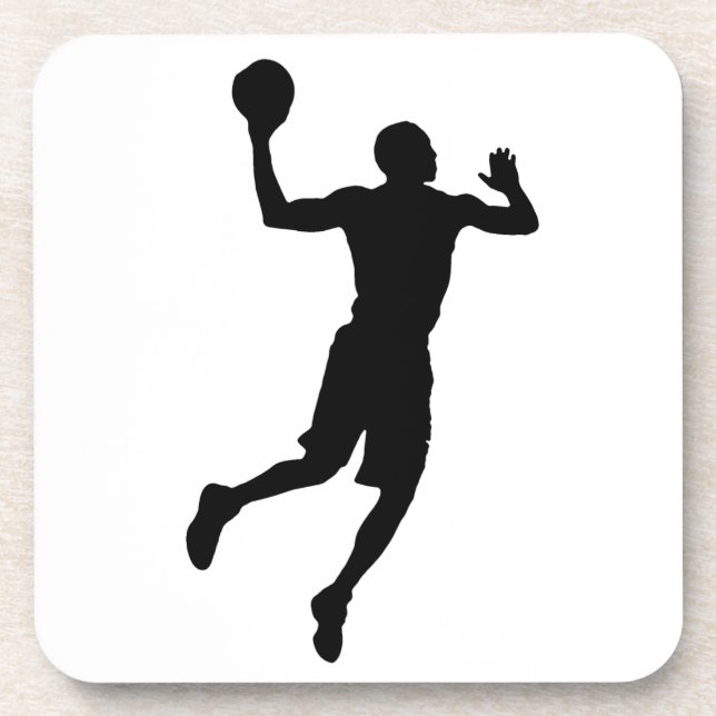 Pop Art Basketball Player Silhouette Getränkeuntersetzer (Vorderseite)