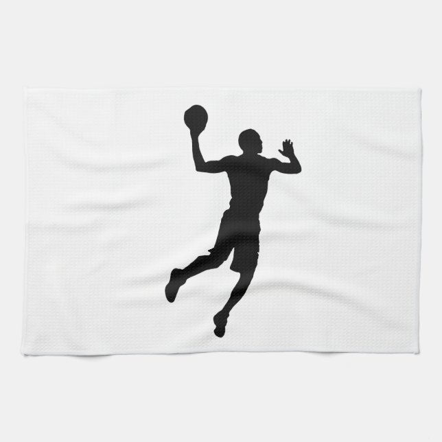 Pop Art Basketball Player Silhouette Handtuch (Horizontal)
