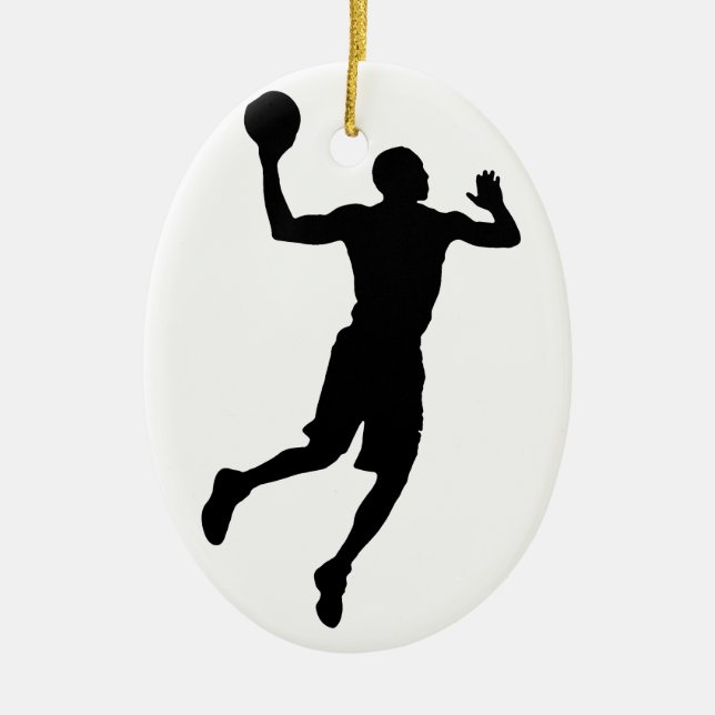 Pop Art Basketball Player Silhouette Keramik Ornament (Vorne)