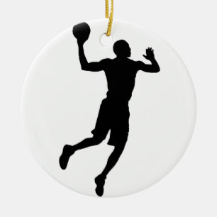 Pop Art Basketball Player Silhouette Keramikornament