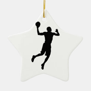 Pop Art Basketball Player Silhouette Keramikornament
