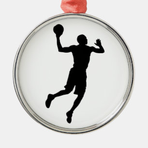 Pop Art Basketball Player Silhouette Ornament Aus Metall