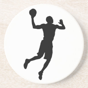 Pop Art Basketball Player Silhouette Sandstein Untersetzer