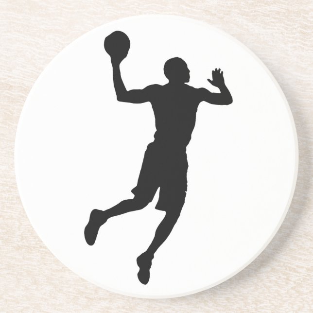 Pop Art Basketball Player Silhouette Sandstein Untersetzer (Vorne)