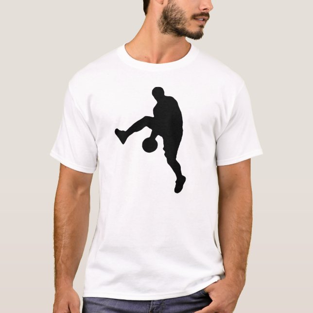Pop Art Basketball Player Silhouette T-Shirt (Vorderseite)