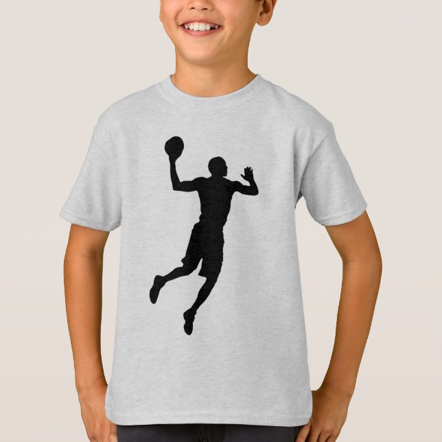 Pop Art Basketball Player Silhouette T-Shirt (Vorderseite)