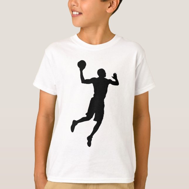 Pop Art Basketball Player Silhouette T-Shirt (Vorderseite)