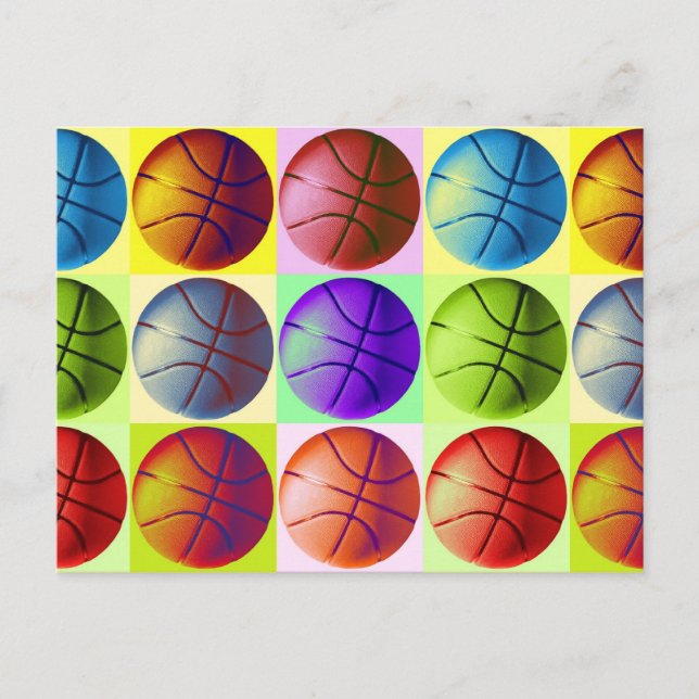 Pop Art Basketball Postkarte (Vorderseite)