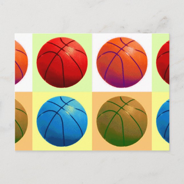 Pop Art Basketball Postkarte (Vorderseite)