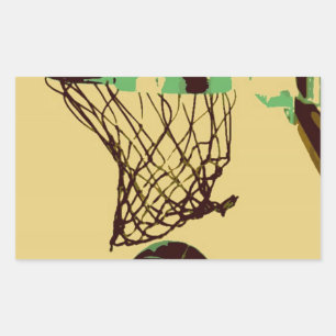 Pop Art Basketball Rechteckiger Aufkleber