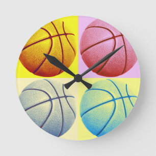 Pop Art Basketball Runde Wanduhr