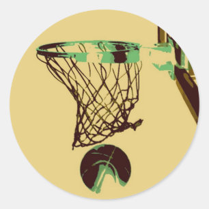 Pop Art Basketball Runder Aufkleber