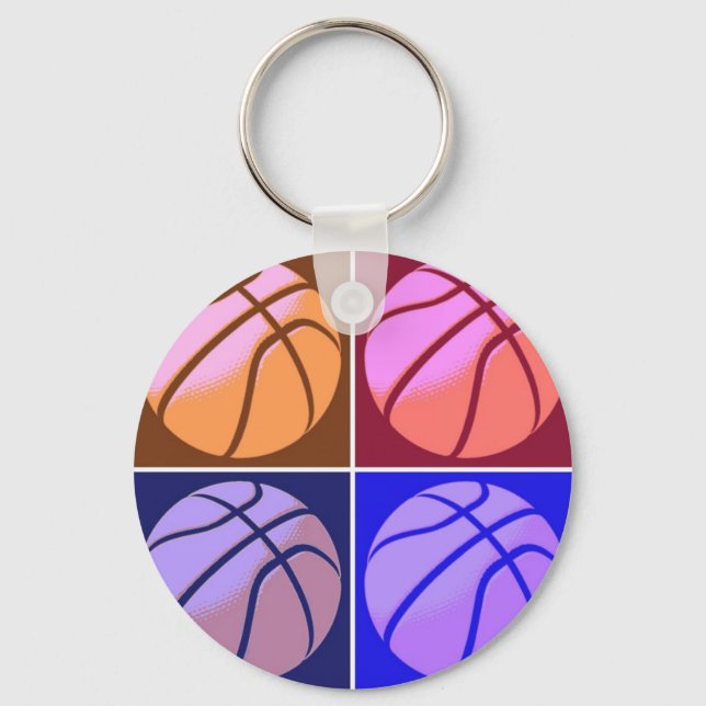 Pop Art Basketball Schlüsselanhänger (Vorderseite)