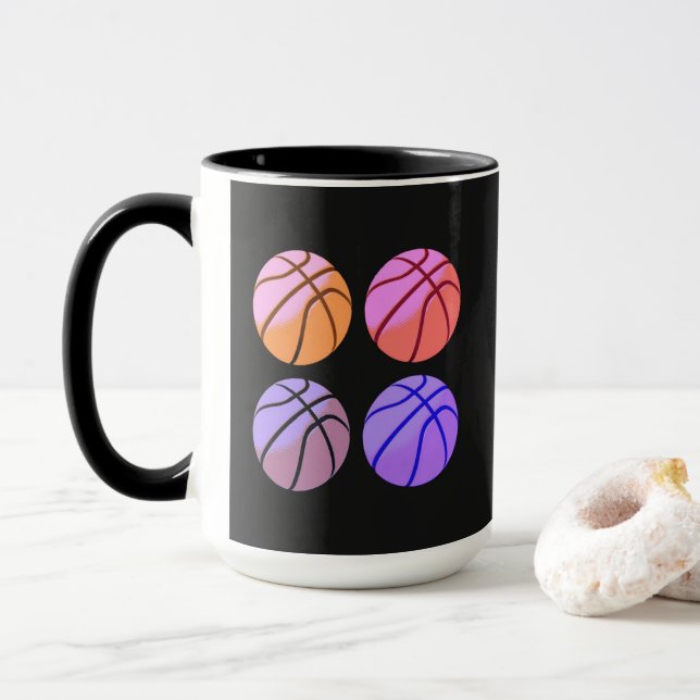 Pop-Art-Basketball Tasse (Mit Donut)