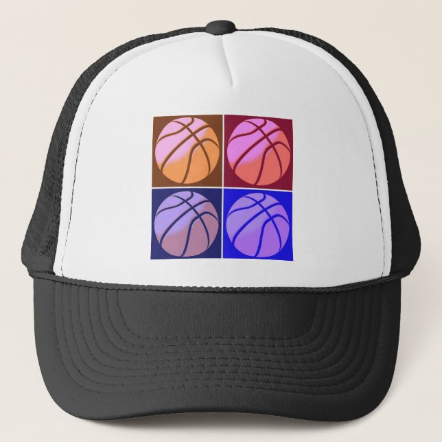 Pop Art Basketball Truckerkappe (Vorderseite)