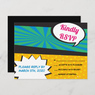 POP ART Bat Mitzvah REPLY CARD Einladung