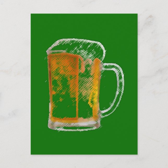 Pop Art Beer Tasse Postkarte (Vorderseite)