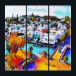 Pop Art Bermuda Triptych Triptychon<br><div class="desc">Pop Art 4544 Bermuda Triptychenkunst Ein wunderschönes Landschaftsbild-Foto im Zentrum von St. George Bermuda verwandelt sich in einen bunten Pop Art Triptychwand. Von https://www.zazzle.com/store/celestesheffey</div>