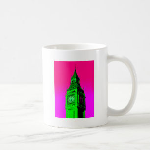 Pop Art Big Ben London Travel Pink Green Kaffeetasse