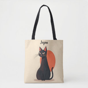 Pop Art Black Cat Orange Sun
