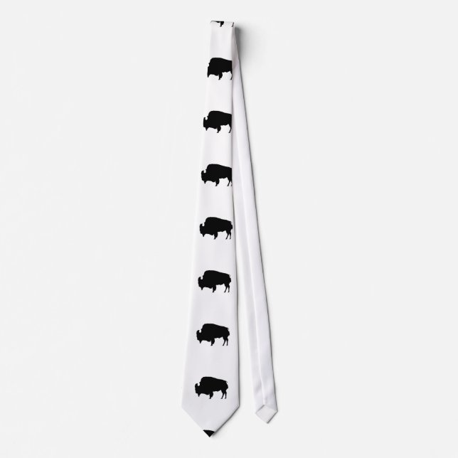 Pop Art Black & White Buffalo Silhouette Neckwear Krawatte (Vorderseite)
