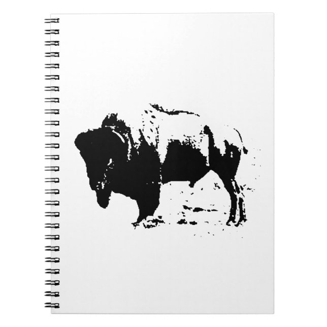 Pop Art Black & White Buffalo Silhouette Notizblock (Vorderseite)