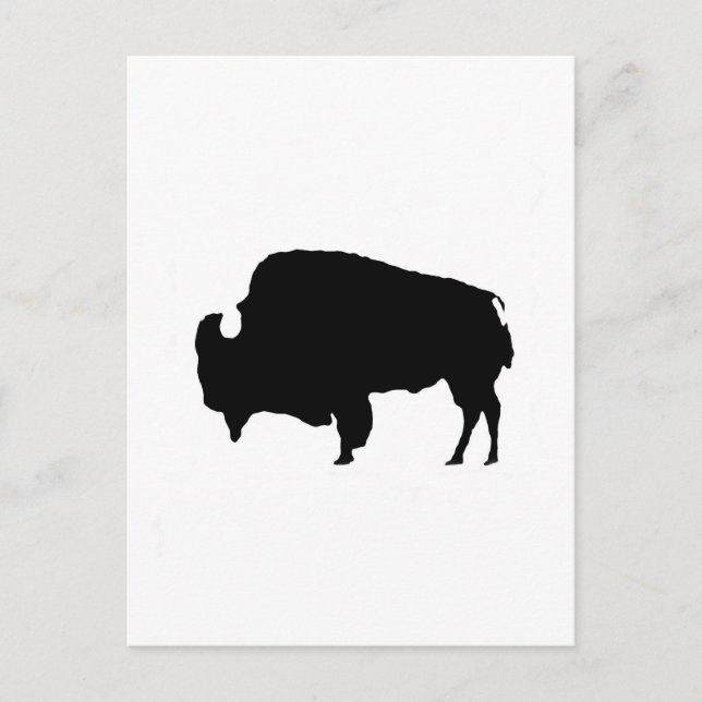 Pop Art Black & White Buffalo Silhouette Postkarte (Vorderseite)