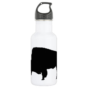 Pop Art Black & White Buffalo Silhouette Trinkflasche