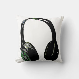 Pop Art Black & White Headphone Kissen