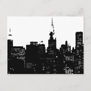 Pop Art Black & White New York Postkarte