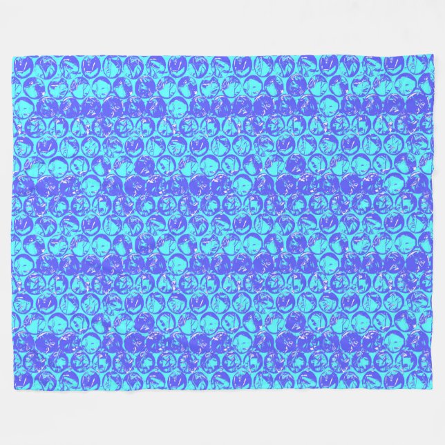 Pop Art Blasenverpackung Fleecedecke (Vorderseite (Horizontal))