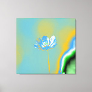 Pop Art Blue Cosmos Blume Leinwanddruck