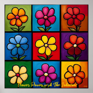 Pop Art Blume Raster Colorado Poster
