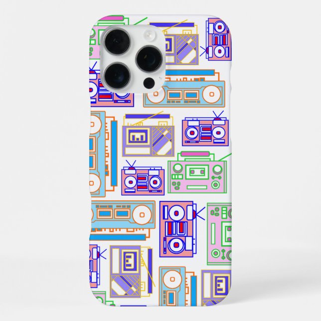 Pop Art Boom Box iPhone Case Hülle (Rückseite)