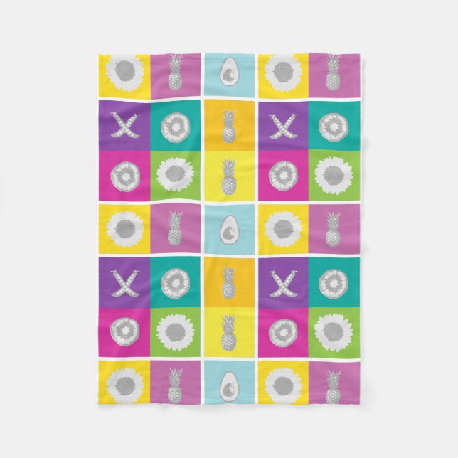 Pop Art Botanical & Frucht Fleece Blanket (Vorderseite)