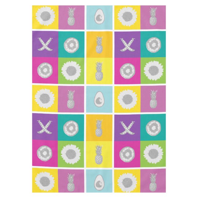 Pop Art Botanical & Fruit Design Tableclout Tischdecke (Vorderseite)