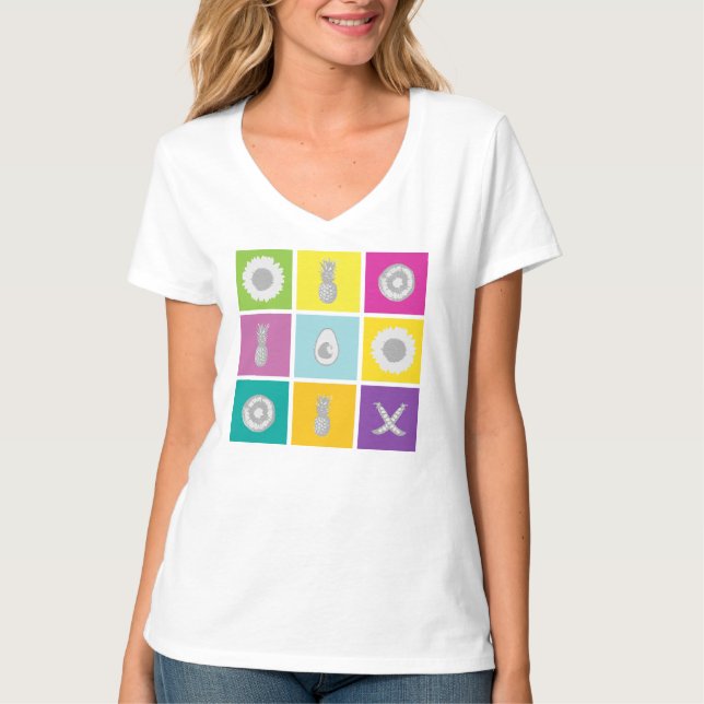 Pop Art Botanical & Fruit Frauen T - Shirt (Vorderseite)