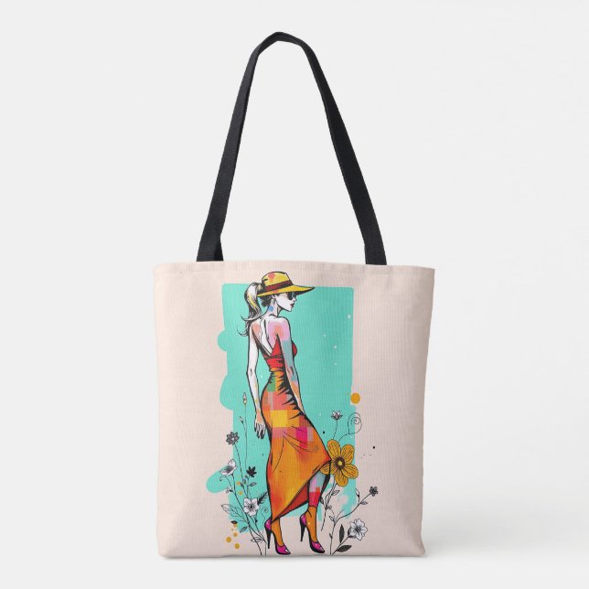 Pop-Art-Botanik-Traum-Tasche 🌈🌼 (Rückseite)
