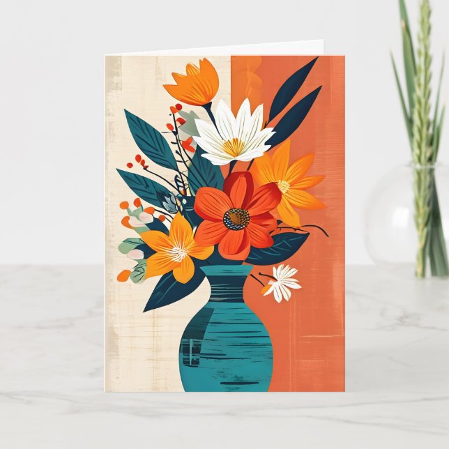 Pop Art Bouquet Muttertag Karte (Vorderseite)