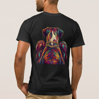 Pop Art Boxer Dog Boxing front and back print T-Shirt