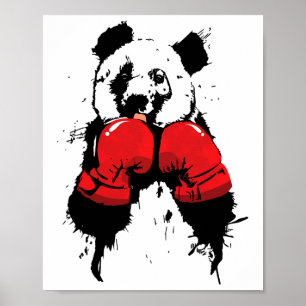 Pop-Art-Boxing-Panda-Bär-Boxer Poster