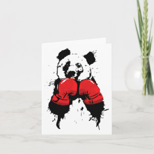 Pop Art Boxing Panda Bear Boxer Karte