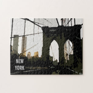 Pop Art Brooklyn Bridge Illustration New York City Puzzle