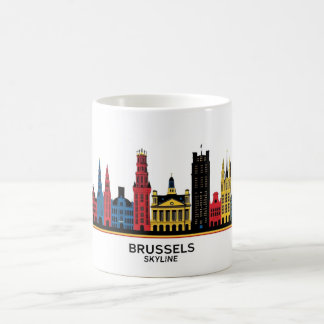 Pop Art Brüssel Skyline 1 Kaffeetasse