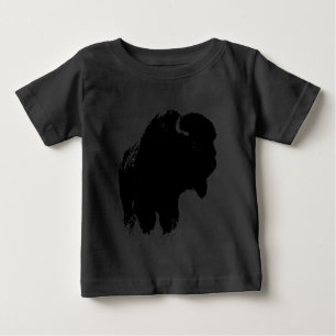 Pop Art Buffalo Bison Silhouette Baby T-shirt