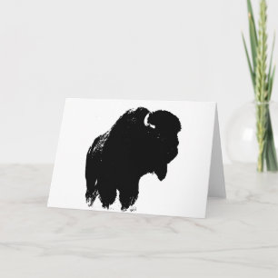 Pop Art Buffalo Bison Silhouette Karte