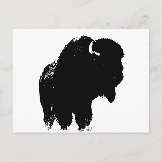 Pop Art Buffalo Bison Silhouette Postkarte (Vorderseite)